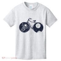Retro Astronaut Space Bicycle Kids T-Shirt thumb 0