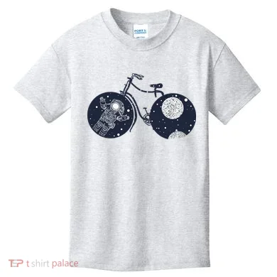 Retro Astronaut Space Bicycle Kids T-Shirt