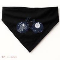 Retro Astronaut Space Bicycle USA-Made Doggie Bandana thumb 0