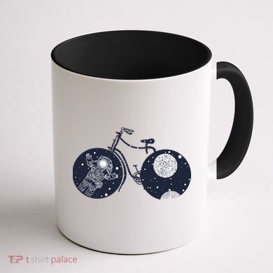 Retro Astronaut Space Bicycle Coffee Mug back