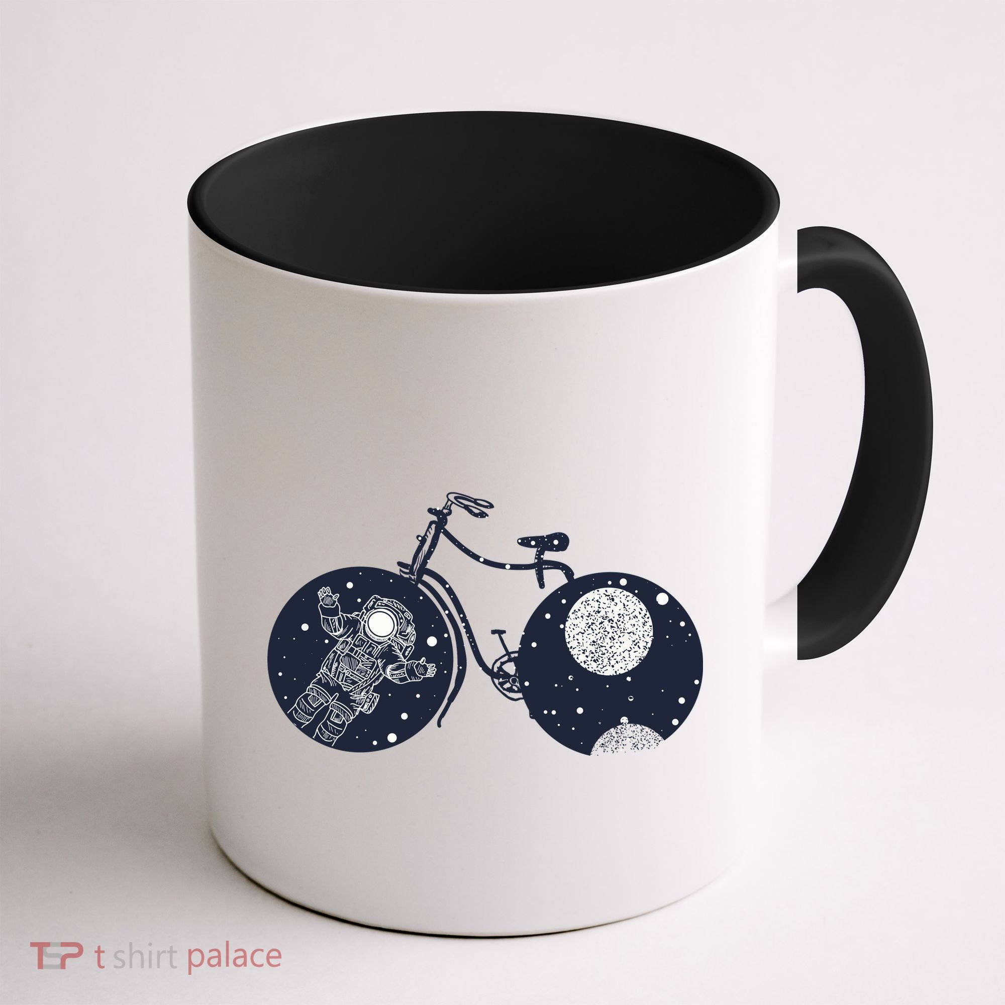 Retro Astronaut Space Bicycle Coffee Mug
