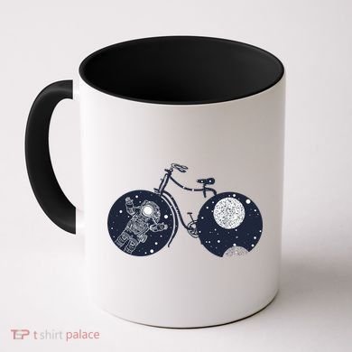 Retro Astronaut Space Bicycle Coffee Mug