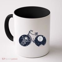 Retro Astronaut Space Bicycle Coffee Mug thumb 0