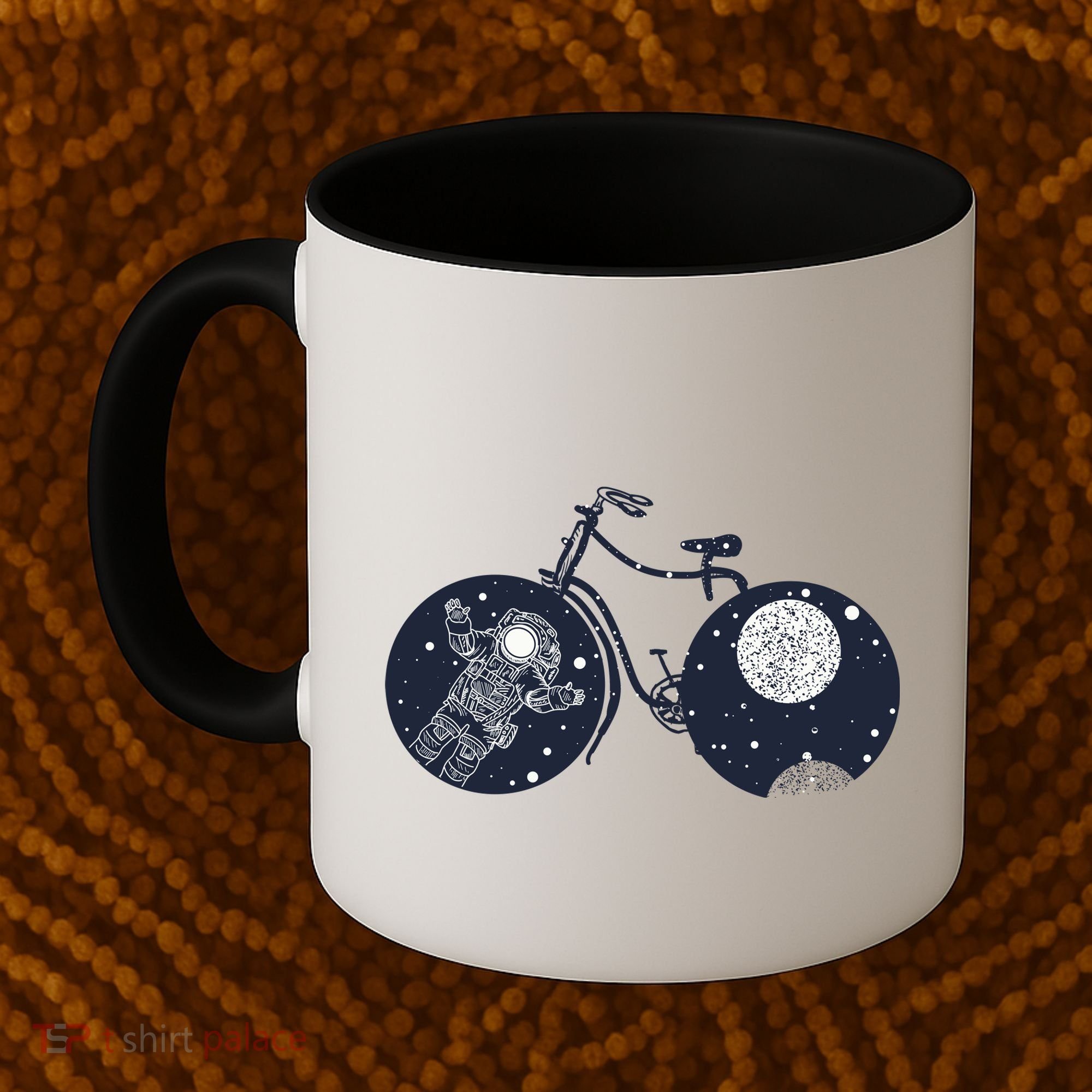 Retro Astronaut Space Bicycle Coffee Mug