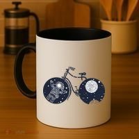 Retro Astronaut Space Bicycle Coffee Mug thumb 4
