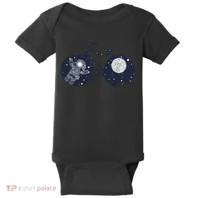 Retro Astronaut Space Bicycle Baby Bodysuit
