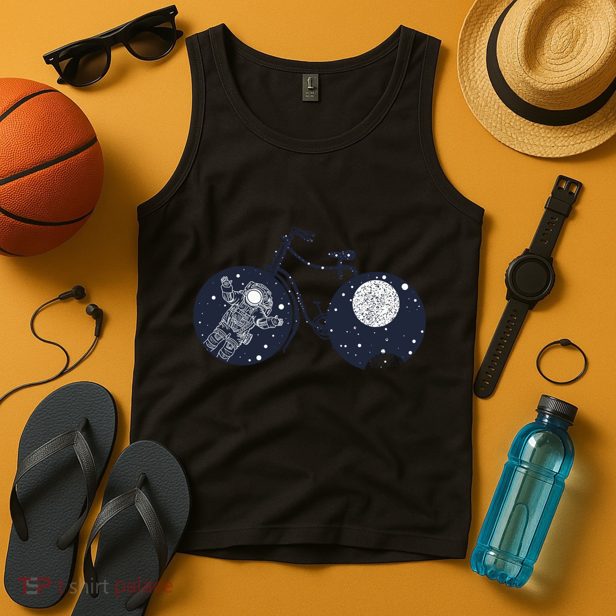 Retro Astronaut Space Bicycle Tank Top