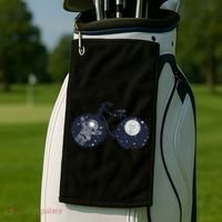 Retro Astronaut Space Bicycle Golf Towel thumb 2