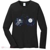 Retro Astronaut Space Bicycle Women's Long Sleeve Shirt thumb 0
