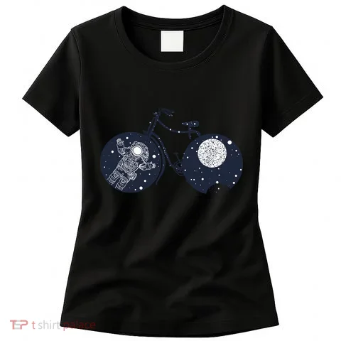 Retro Astronaut Space Bicycle Women's T-Shirt in the selected color