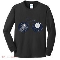 Retro Astronaut Space Bicycle Kids Long Sleeve Shirt thumb 0