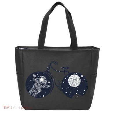 Retro Astronaut Space Bicycle Tote Bag