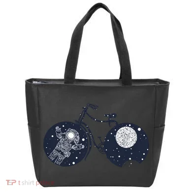 Retro Astronaut Space Bicycle Tote Bag