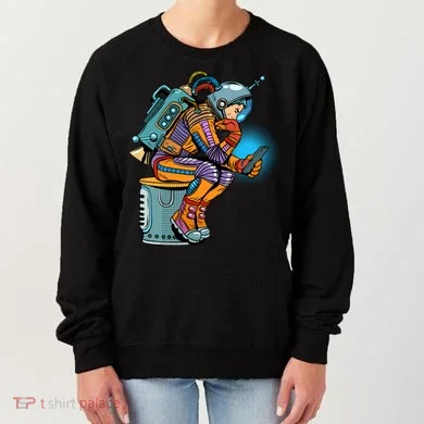 Retro Astronaut With Smartphone Women's Sweatshirt