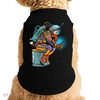Retro Astronaut With Smartphone Doggie Tank thumb 0