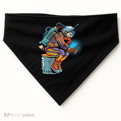 Retro Astronaut With Smartphone USA-Made Doggie Bandana