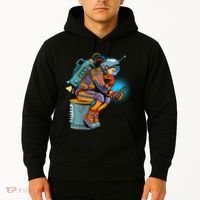 Retro Astronaut With Smartphone Hoodie thumb 2