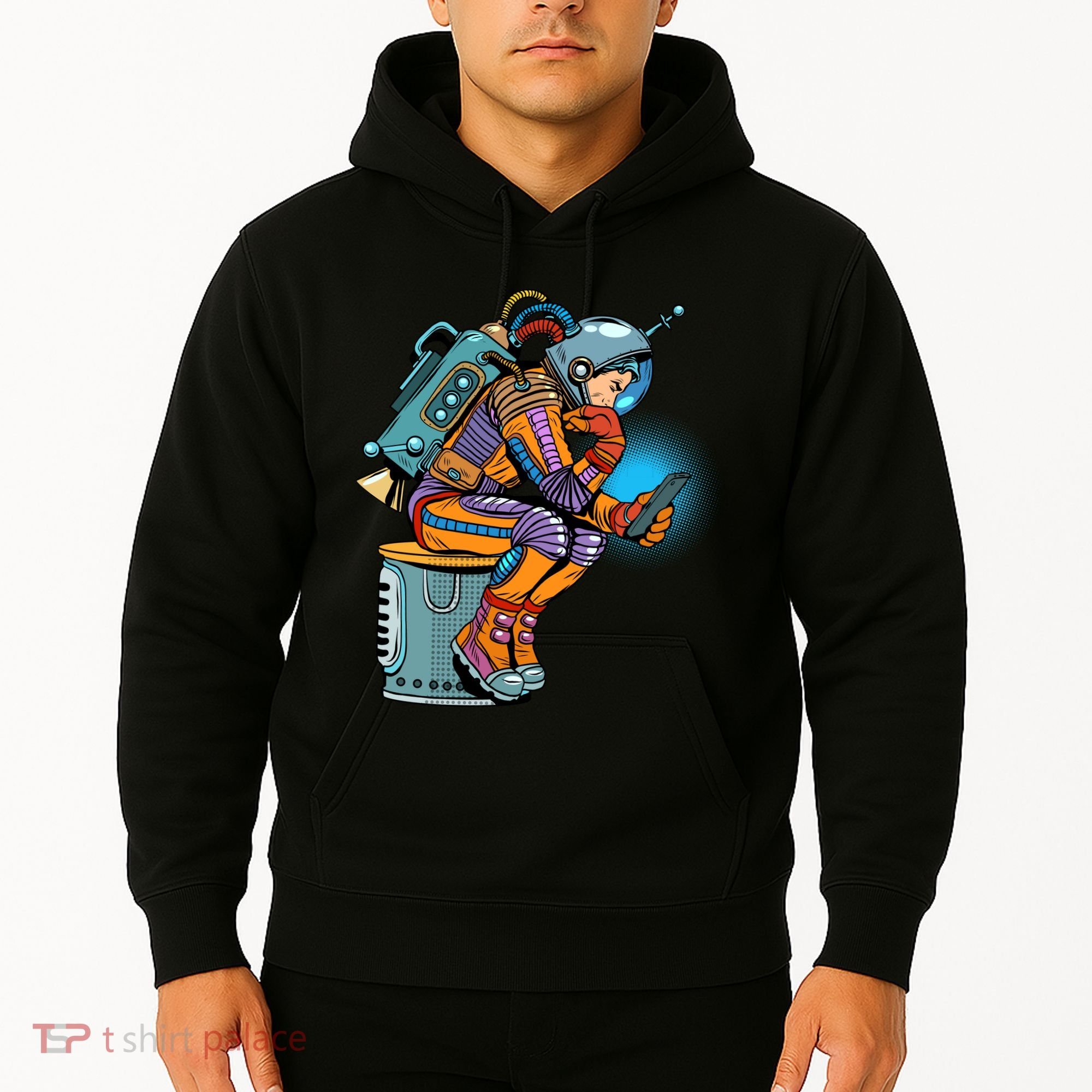 Retro Astronaut With Smartphone Hoodie