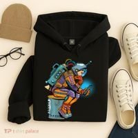 Retro Astronaut With Smartphone Hoodie thumb 4