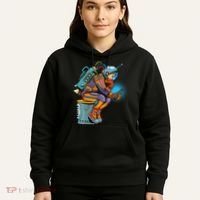 Retro Astronaut With Smartphone Hoodie thumb 5