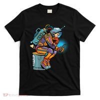 Retro Astronaut With Smartphone T-Shirt thumb 0