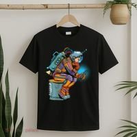 Retro Astronaut With Smartphone T-Shirt thumb 2