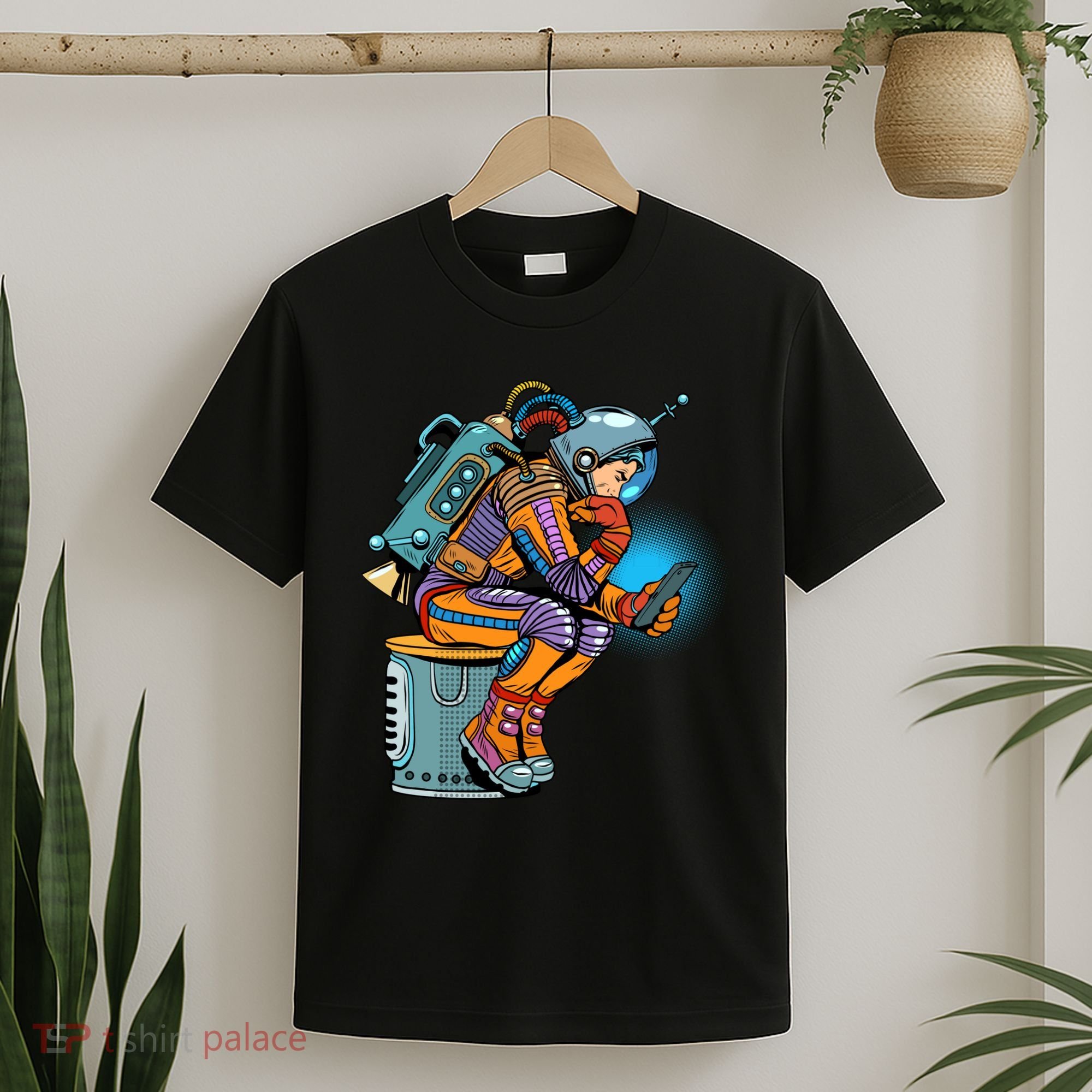 Retro Astronaut With Smartphone T-Shirt