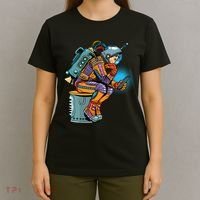 Retro Astronaut With Smartphone T-Shirt thumb 4