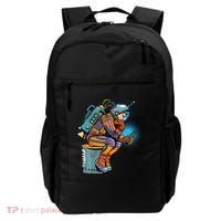 Retro Astronaut With Smartphone Backpack thumb 0