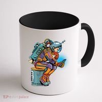Retro Astronaut With Smartphone Coffee Mug thumb 1
