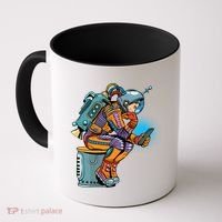 Retro Astronaut With Smartphone Coffee Mug thumb 0