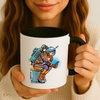 Retro Astronaut With Smartphone Coffee Mug thumb 3