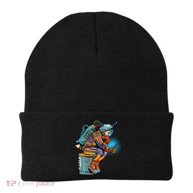 Retro Astronaut With Smartphone Beanie