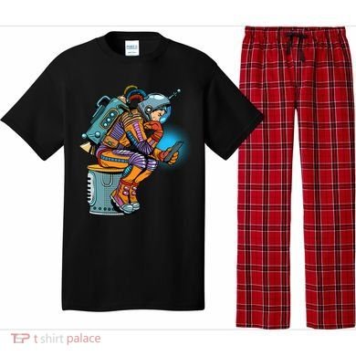 Retro Astronaut With Smartphone Pajama Set