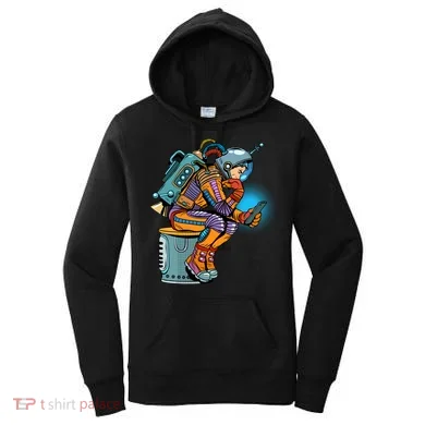 Retro Astronaut With Smartphone Women's Hoodie