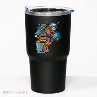 Retro Astronaut With Smartphone Tumbler thumb 0