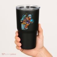 Retro Astronaut With Smartphone Tumbler thumb 2