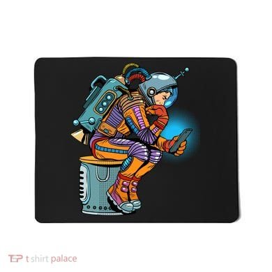Retro Astronaut With Smartphone Mousepad