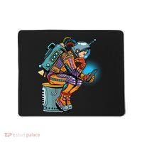 Retro Astronaut With Smartphone Mousepad thumb 0