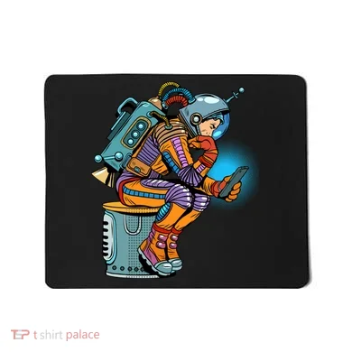 Retro Astronaut With Smartphone Mousepad