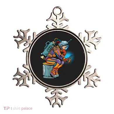 Retro Astronaut With Smartphone Ornament