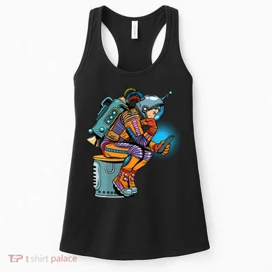 Retro Astronaut With Smartphone Women's Tank Top