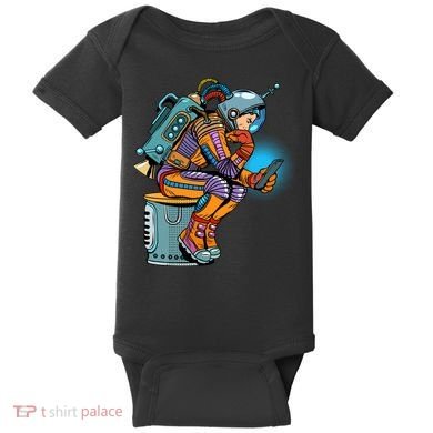 Retro Astronaut With Smartphone Baby Bodysuit