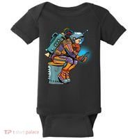 Retro Astronaut With Smartphone Baby Bodysuit thumb 0