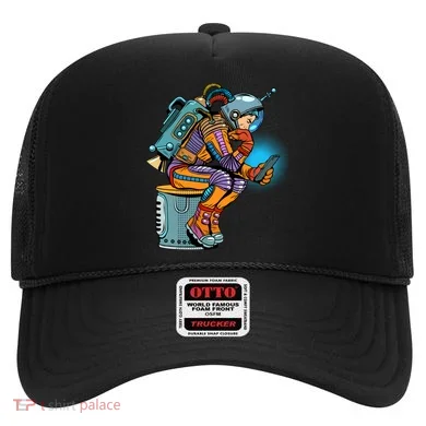 Retro Astronaut With Smartphone Hat
