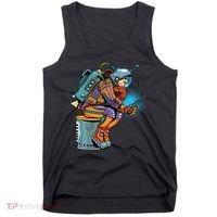 Retro Astronaut With Smartphone Tank Top thumb 0