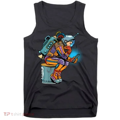 Retro Astronaut With Smartphone Tank Top