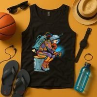 Retro Astronaut With Smartphone Tank Top thumb 4