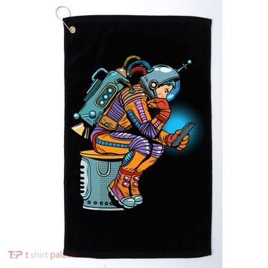 Retro Astronaut With Smartphone Golf Towel