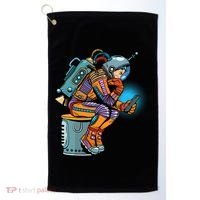 Retro Astronaut With Smartphone Golf Towel thumb 0